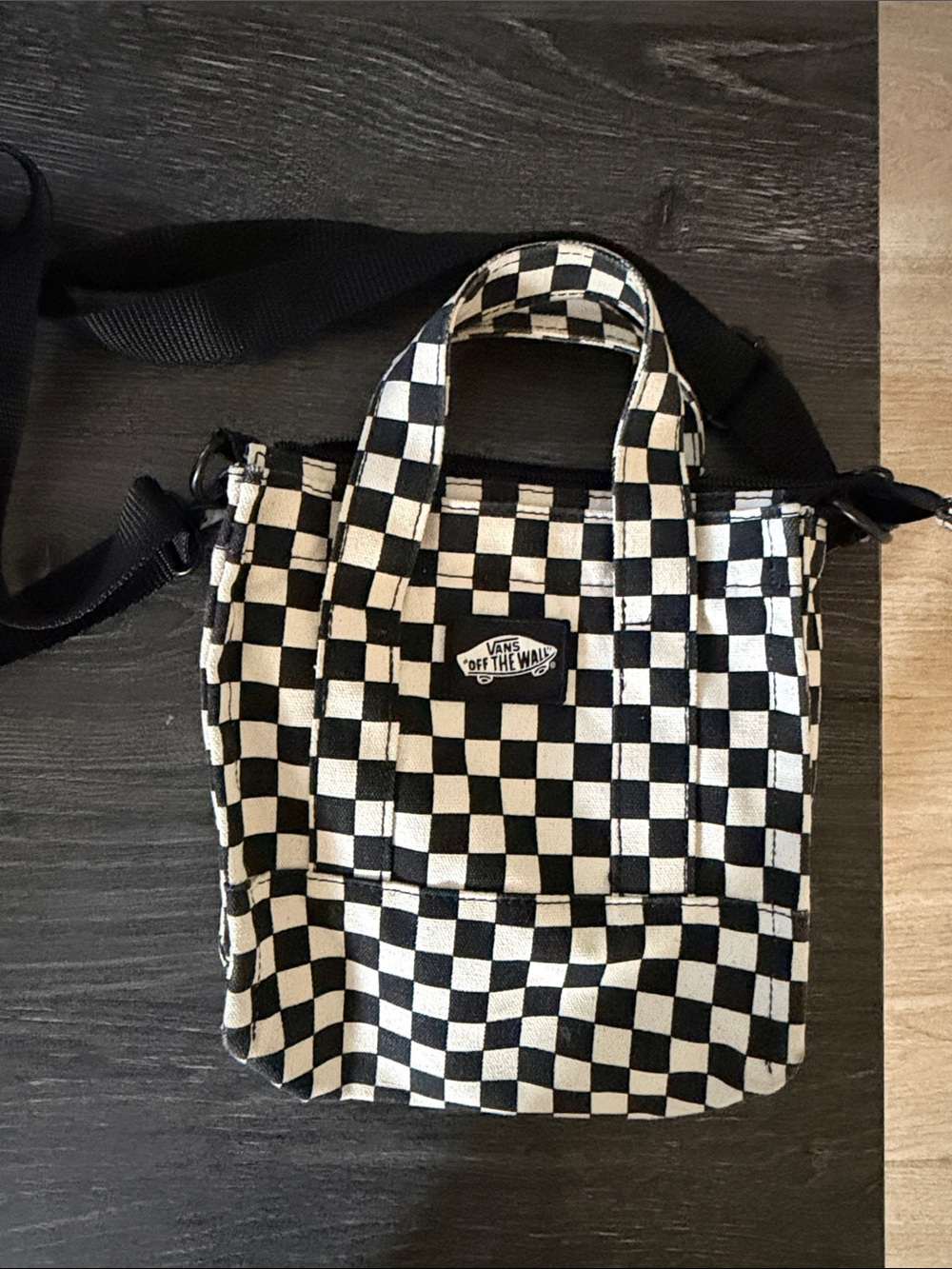 Vans Black & White Checkerboard and Black Crossbody Bag Duo - Picture 4 of 7